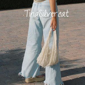 Zara Boho Pearl Bag Off White NWT